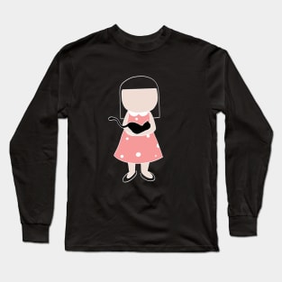 A girl with a cat Long Sleeve T-Shirt